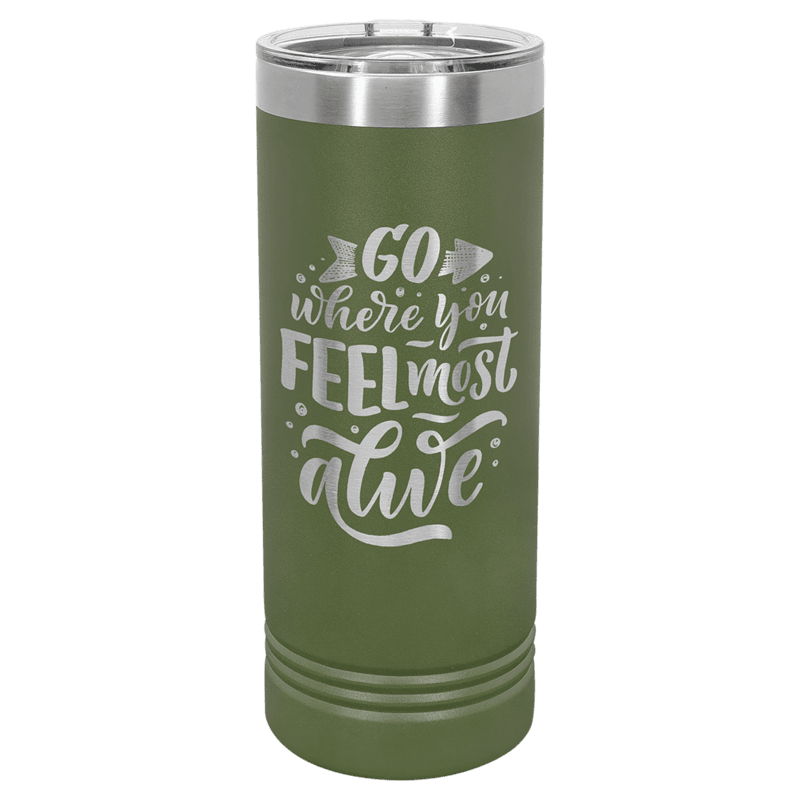 Olive Green 22 oz. Polar Camel Skinny Tumbler with Slider Lid Olive Green 22 oz. Polar Camel Skinny Tumbler with Slider Lid