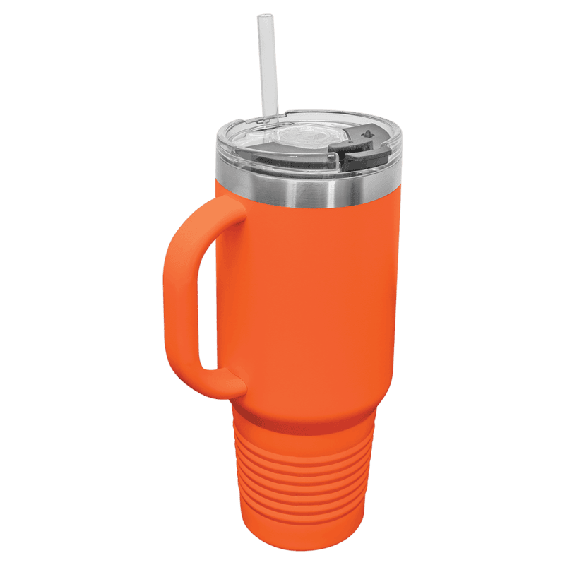 Orange Polar Camel 40 oz. Travel Mug with Straw and Snap Lid Orange Polar Camel 40 oz. Travel Mug with Straw and Snap Lid